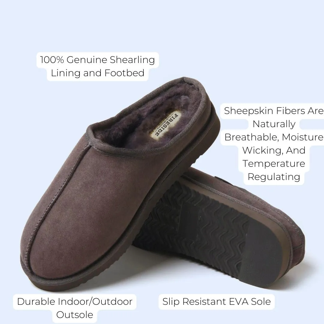 Fireside by Dearfoams Men's Grafton Genuine Shearling Indoor/Outdoor Clog