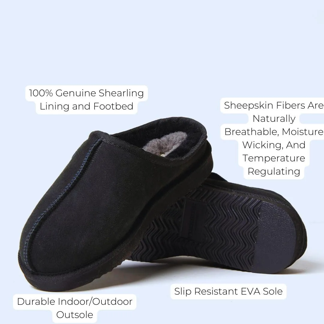 Fireside by Dearfoams Men's Grafton Genuine Shearling Indoor/Outdoor Clog