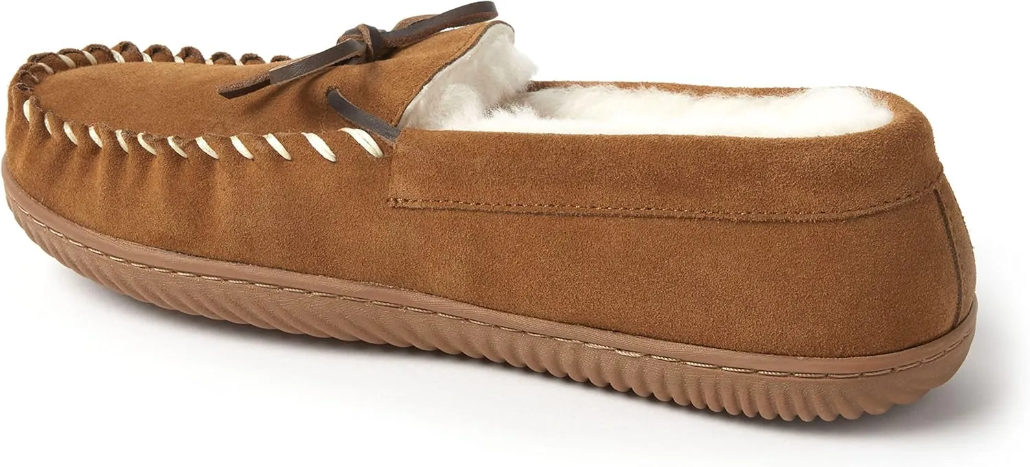 Fireside by Dearfoams Men's Nelson Bay Shearling Indoor/Outdoor Moccasin Slipper