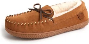 Fireside by Dearfoams Men's Nelson Bay Shearling Indoor/Outdoor Moccasin Slipper