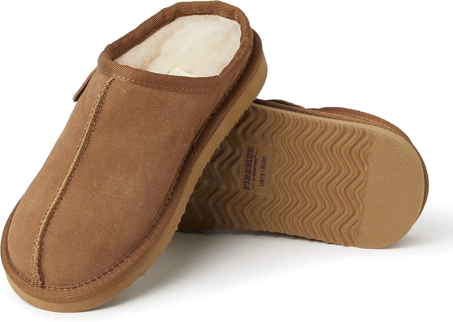 Fireside by Dearfoams Unisex-Child Dempsey Shearling Indoor/Outdoor Clog Slipper