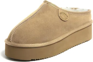 Fireside by Dearfoams Women's Greta Shearling Indoor Outdoor Clog Slipper