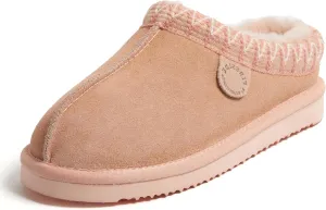 Fireside by Dearfoams Women's Greta Shearling Indoor Outdoor Clog Slipper