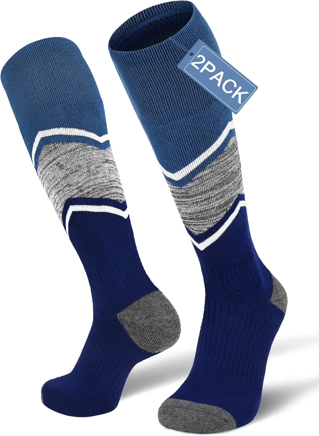 FITRELL 2/3 Pack Merino Wool Ski Socks for Snowboarding, Full Cushioned Winter Thermal Knee-high Warm Socks for Men and Women