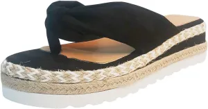 Flip Flops for Women Slip On Wedge Platform Sandals Casual Summer Open Toe on Vacation Beach Shoes Thong Slip-on Clip Non-Slip Slipper Comfortable Comfy Vintage Pluse Size Cute House Slippers