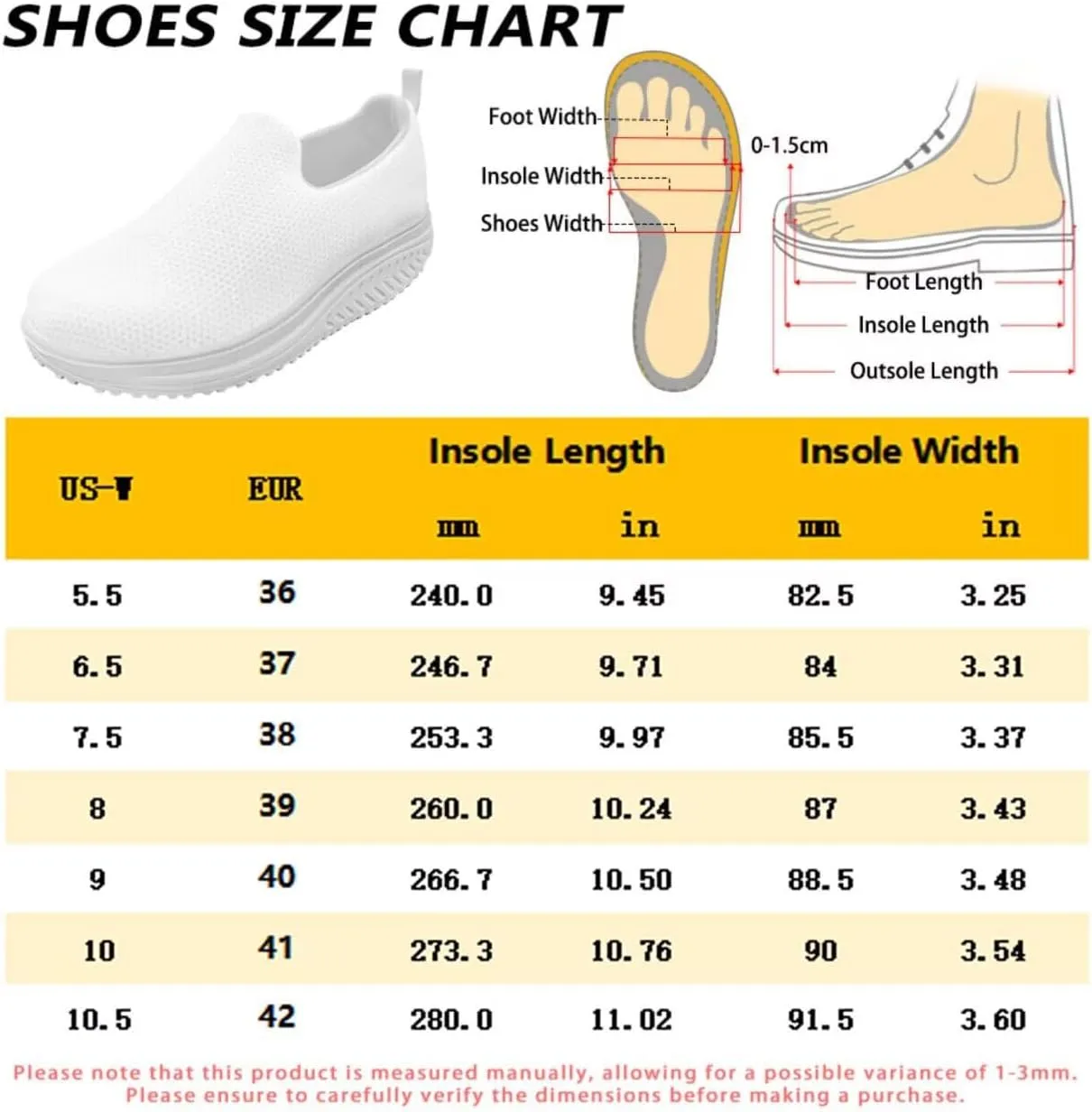 Flower Print Platform Sneakers for Women Casual Loafers Slip on Trekking Shoes with EVA Sole