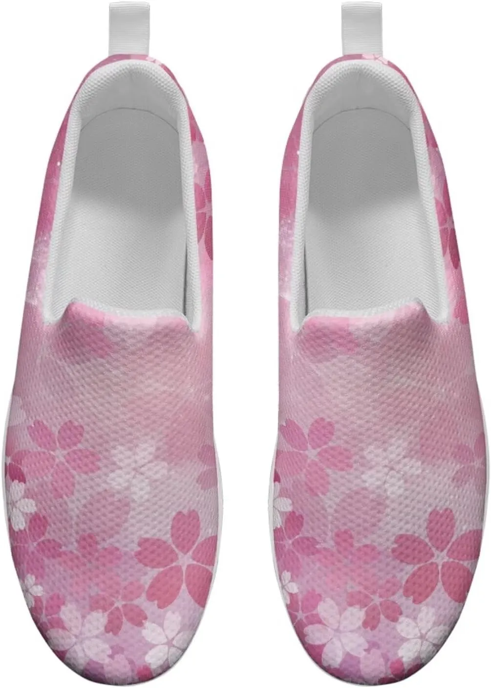 Flower Print Platform Sneakers for Women Casual Loafers Slip on Trekking Shoes with EVA Sole