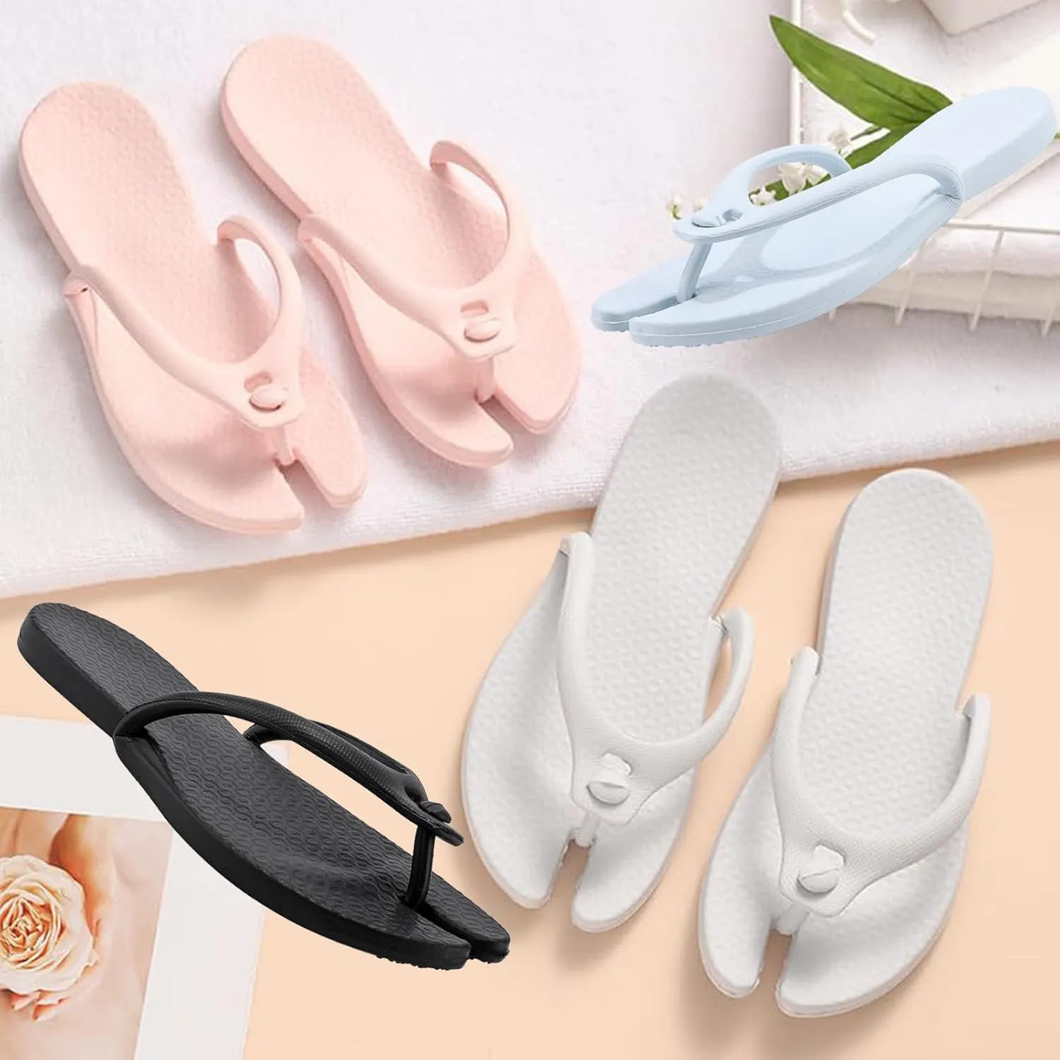 Foldable Travel Slippers for Men & Women – Non-Slip Waterproof Shower Flip Flops, Quick Dry Pool Sandals, Lightweight Portable Beach & Camp Slides, Comfortable & Durable EVA Shower Shoes Blue