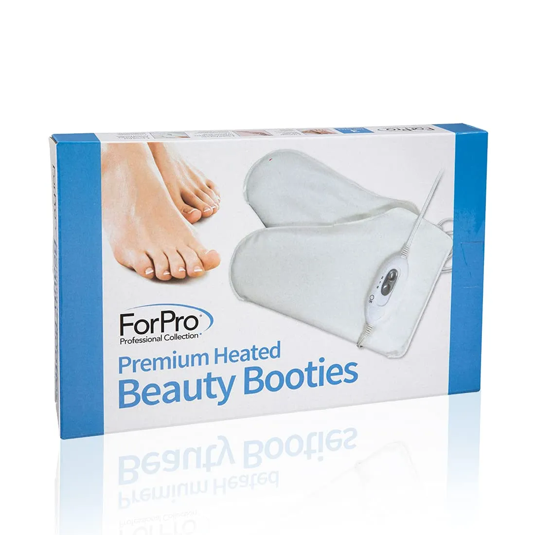 ForPro Professional Collection Premium Heated Booties, Electric Thermal Moisturizing Foot Warmers for Spa Treatments, Dual Temperature Settings, 1-Pair