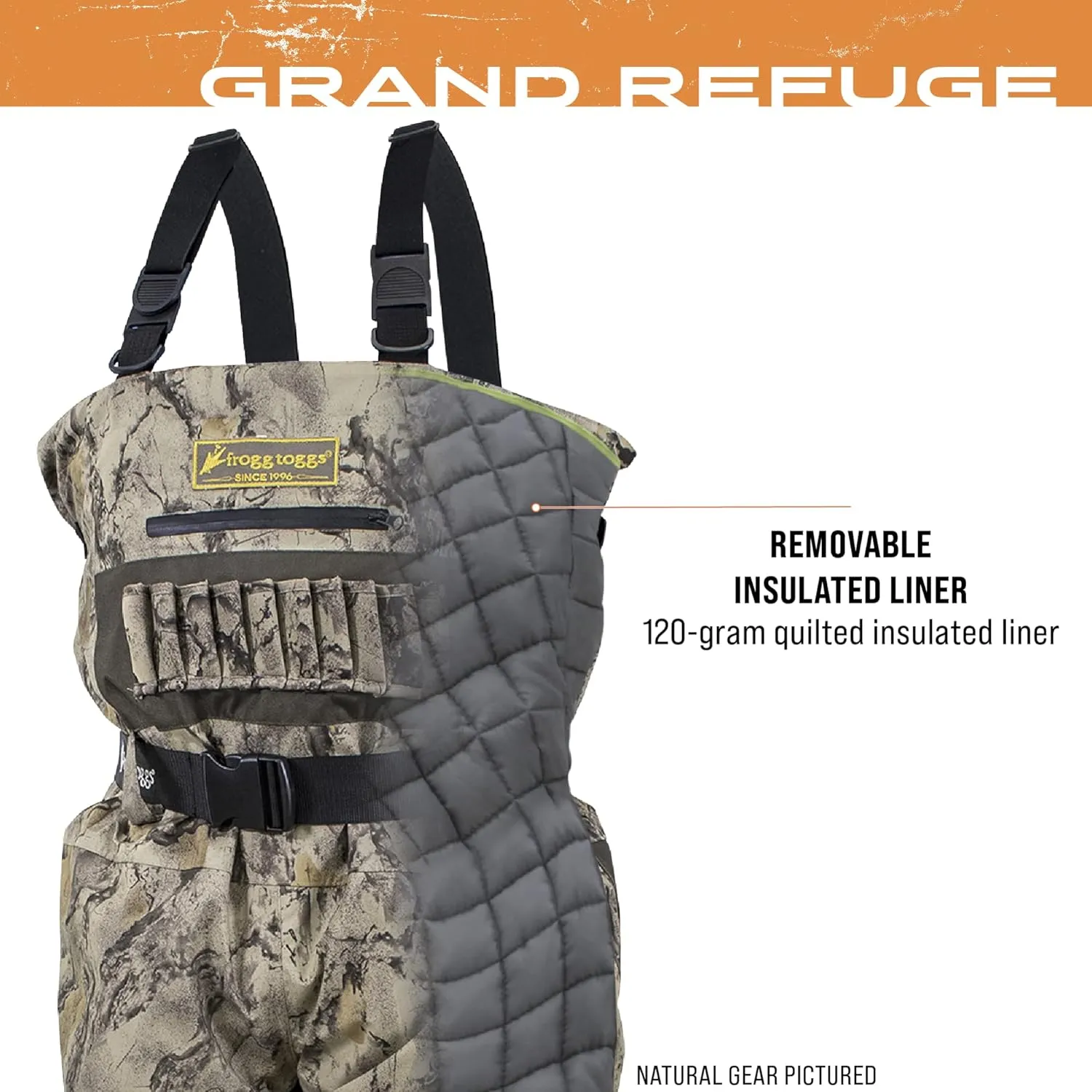 FROGG TOGGS Men's Grand Refuge 3.0 Waterproof Bootfoot Wader for Hunting with Removable Insulation Liner