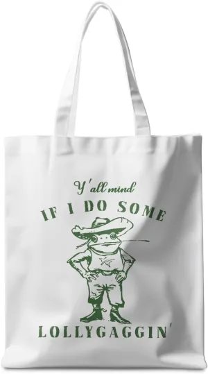 Funny Raccoon Tote Bag Cute Frogs Western Stuff Raccoon Frog Gifts for Women Friend Reusable Grocery Bags for Camping