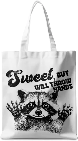 Funny Raccoon Tote Bag Cute Frogs Western Stuff Raccoon Frog Gifts for Women Friend Reusable Grocery Bags for Camping