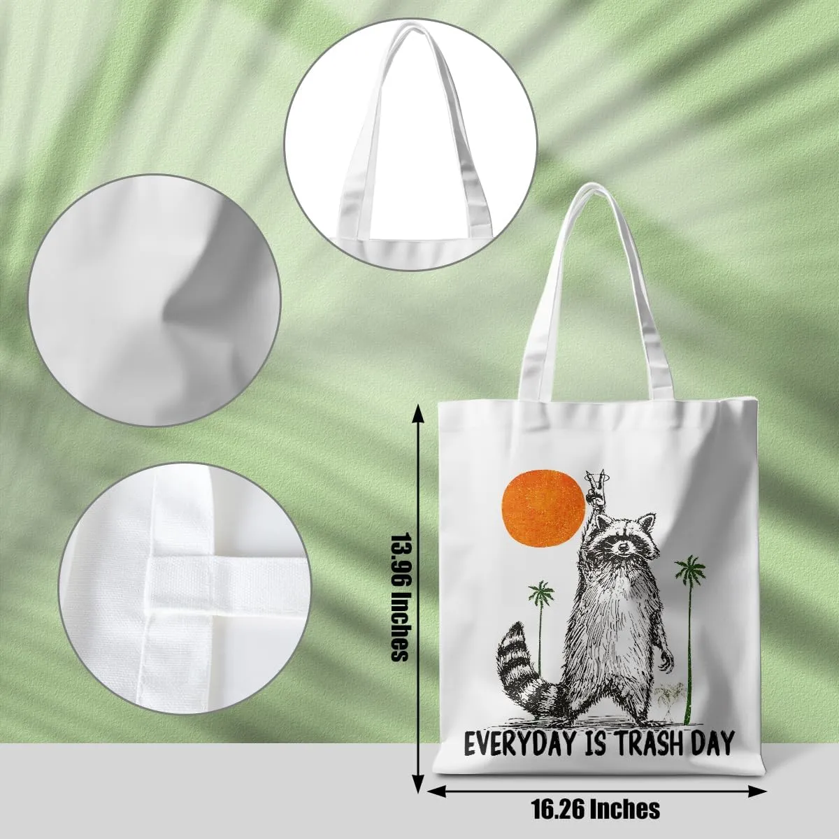 Funny Raccoon Tote Bag Cute Frogs Western Stuff Raccoon Frog Gifts for Women Friend Reusable Grocery Bags for Camping