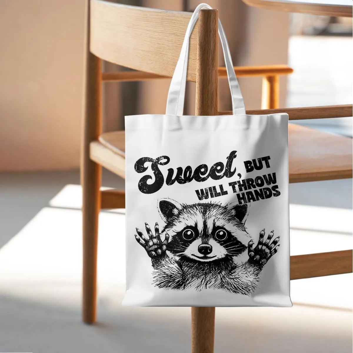 Funny Raccoon Tote Bag Cute Frogs Western Stuff Raccoon Frog Gifts for Women Friend Reusable Grocery Bags for Camping
