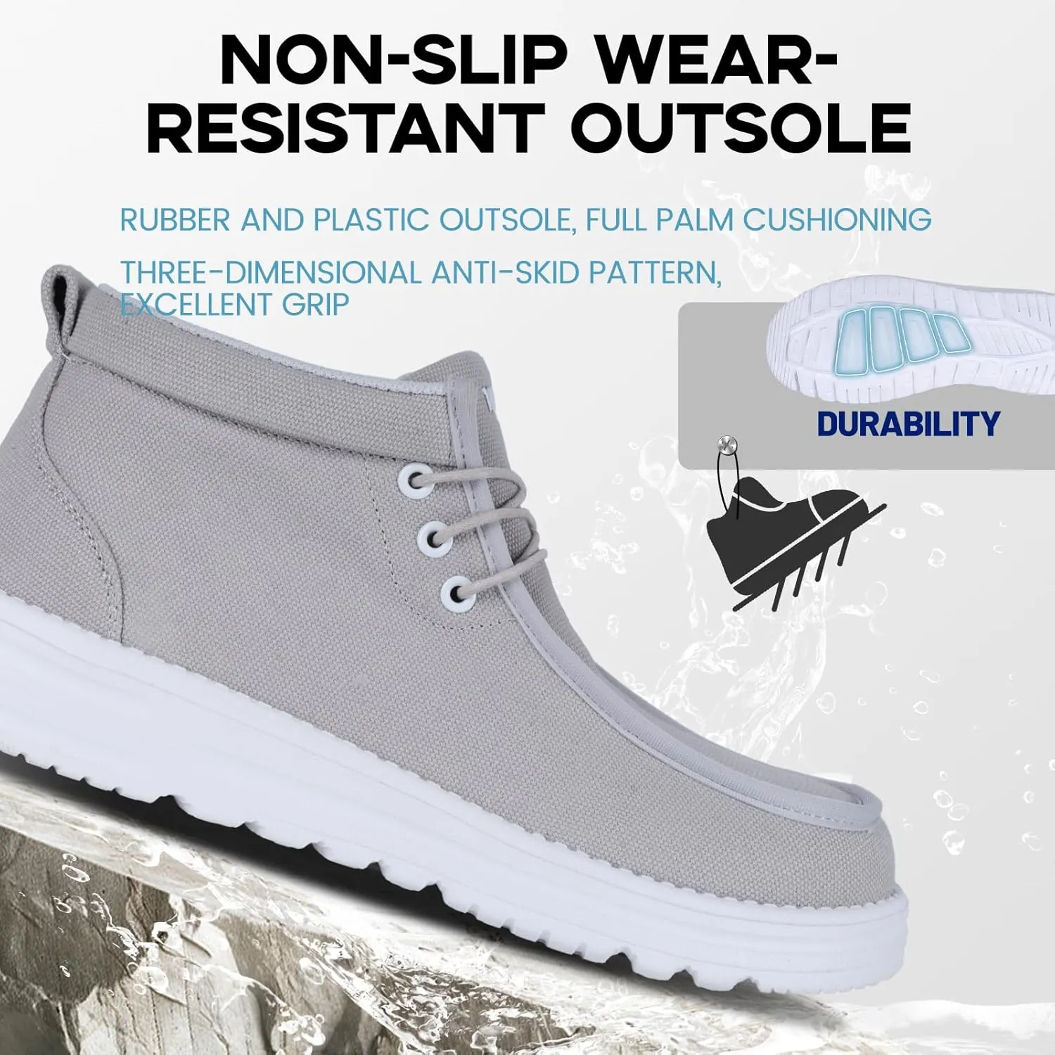 Furuian Steel Toe Shoes for Men High-top Safety Shoes for Men Lightweight Work Boots Canvas Steel Toe Sneakers Comfortable Work Loafers Zapatos De Trabajo para Hombres