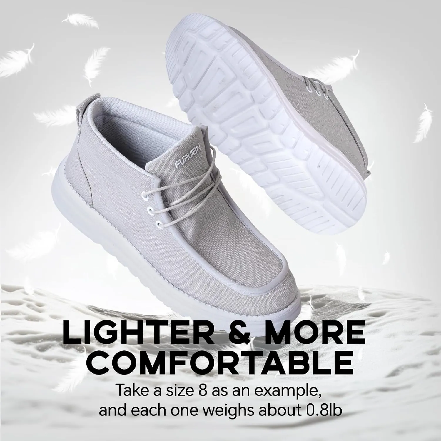 Furuian Steel Toe Shoes for Men High-top Safety Shoes for Men Lightweight Work Boots Canvas Steel Toe Sneakers Comfortable Work Loafers Zapatos De Trabajo para Hombres