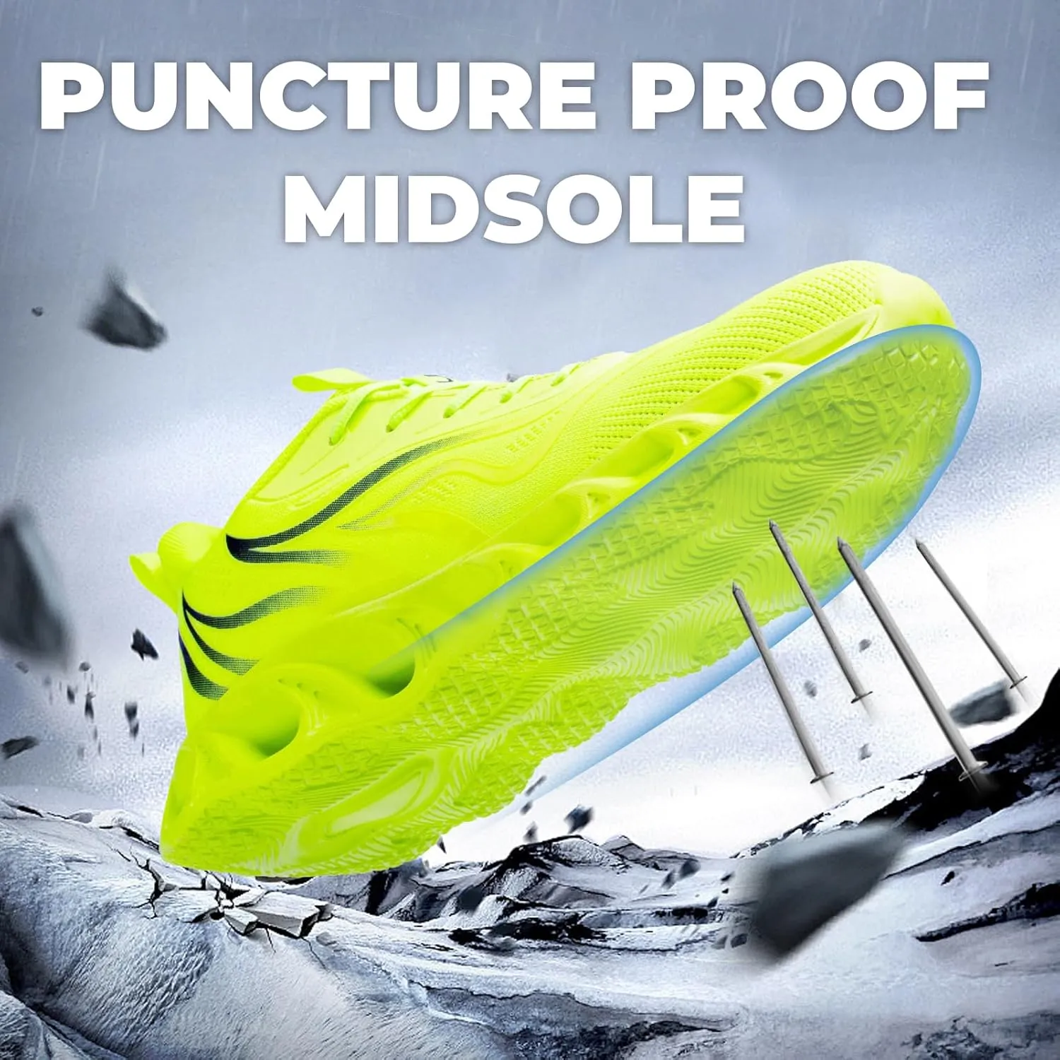 Furuian Steel Toe Shoes for Men Women Lightweight Indestructible Safety Shoes Comfortable Steel Toe Sneakers Puncture Proof Work Shoes