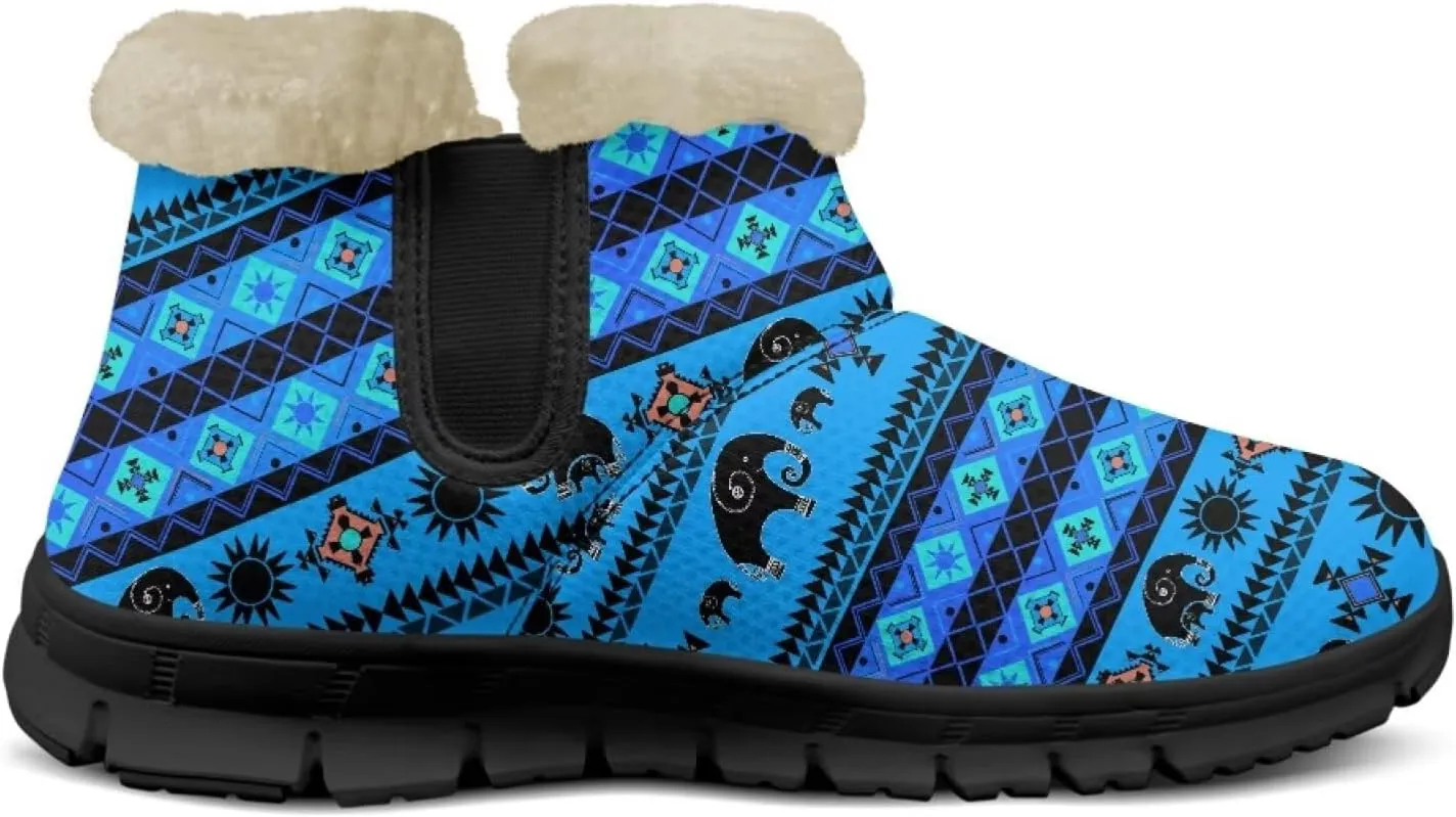 Fuzzy Boots for Women Winter Insulated Comfortable Booties with Warm Fur Lined Water Resistant Anti-Slip Ankle Boot for Outdoor Walking