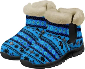 Fuzzy Boots for Women Winter Insulated Comfortable Booties with Warm Fur Lined Water Resistant Anti-Slip Ankle Boot for Outdoor Walking