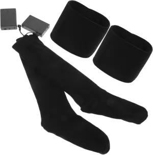 GALPADA 1 Pair Heating Socks Heater Heated Socks Boys Socks Soccer Uniform Foot Warmers Rechargeable Girl Socks Heated Insoles Rechargeable Feet Warmers for Men Cotton Black