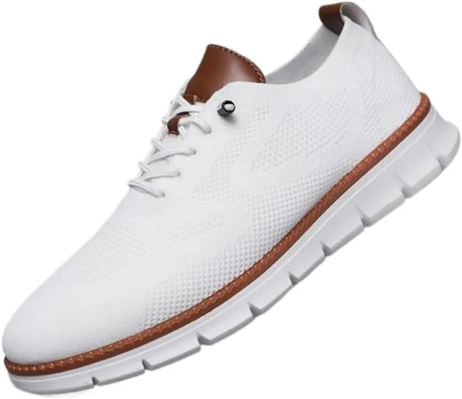 Geerta Men's Business Low Top Minimalist Sneakers, Casual Breathable Comfortable Thick Bottom Formal Shoes, Fashionable Lightweight Shoes for Daily Wear, Men's Running Sneakers Tennis Gym Workout
