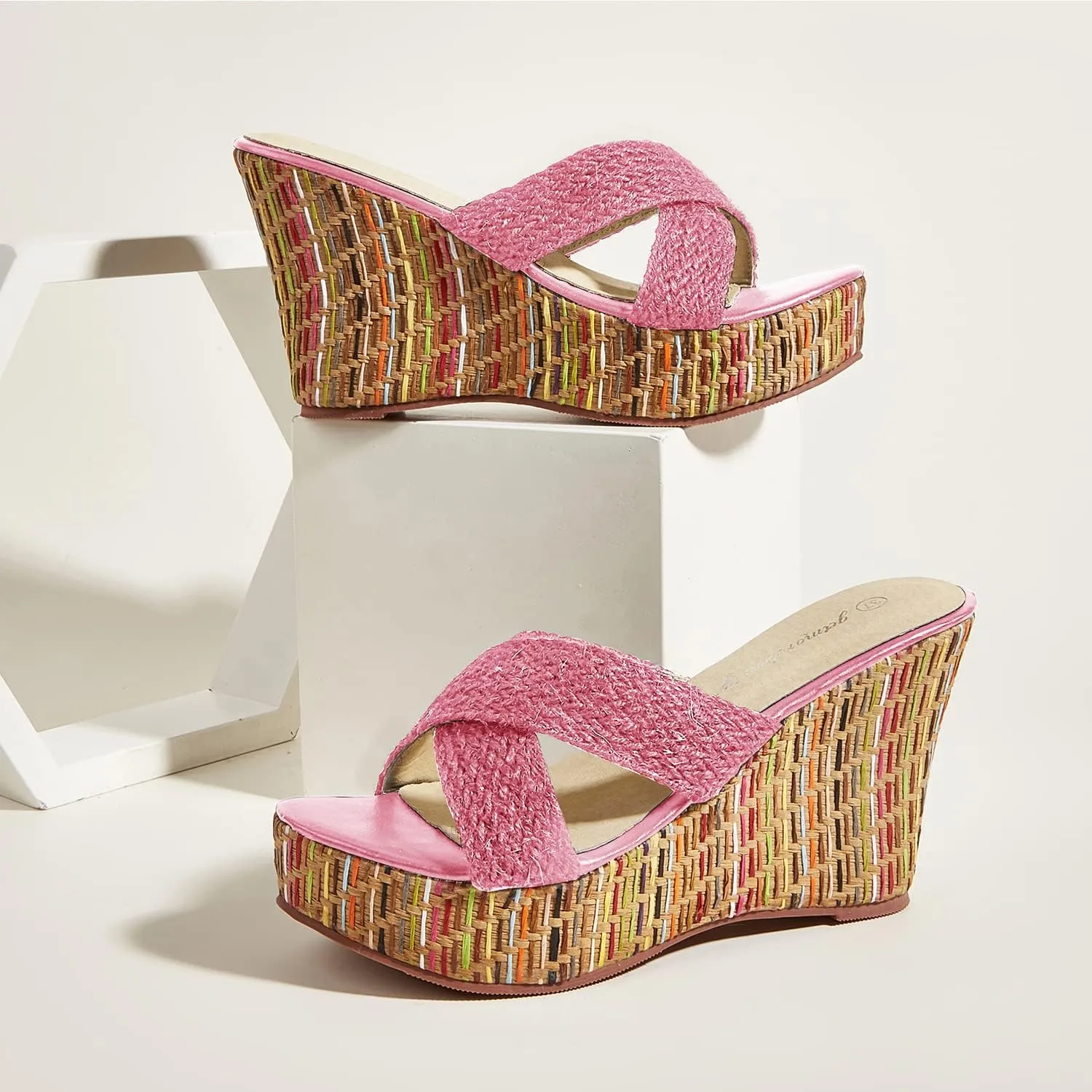 getmorebeauty Wedge Sandals for Women Casual Summer Slide Platform Sandals