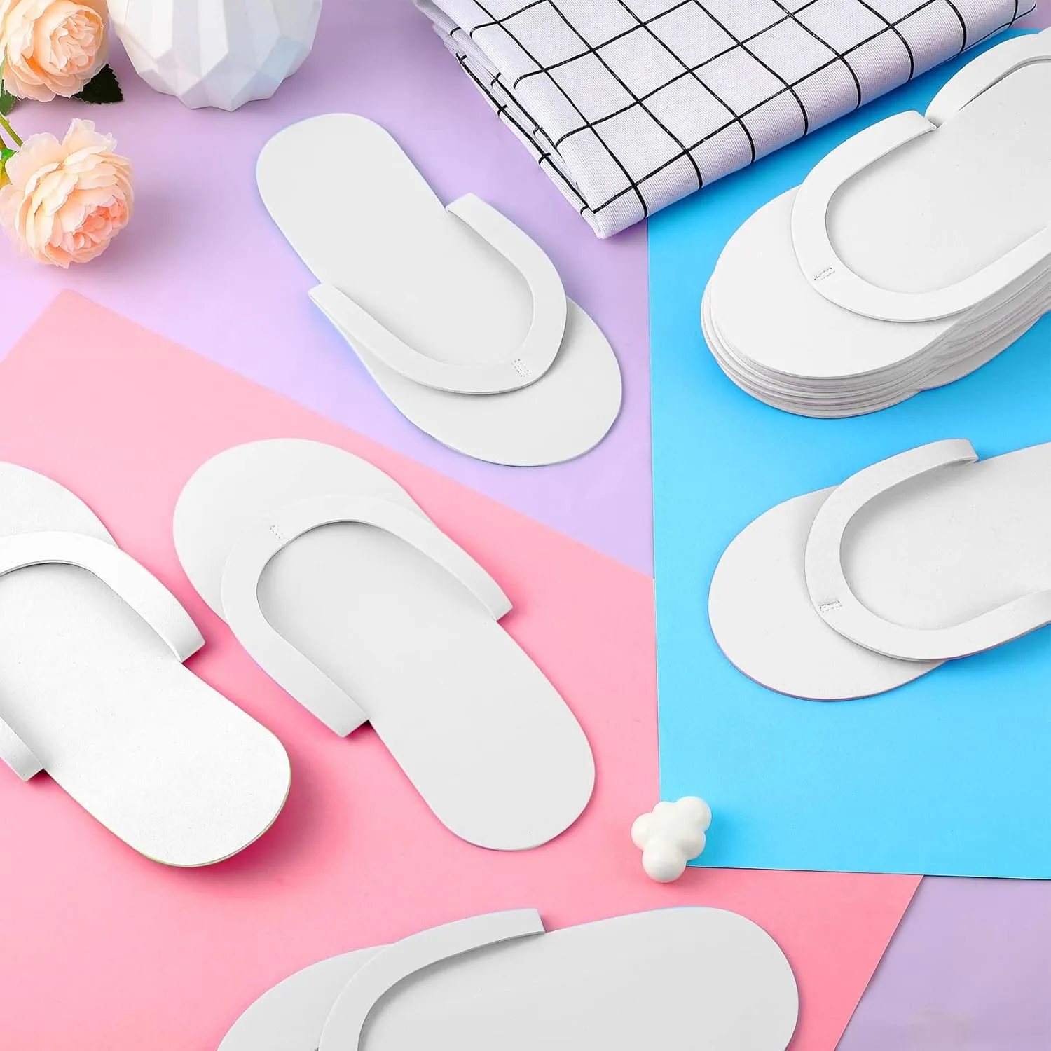 Geyoga 240 Pairs Disposable Pedicure Slippers Foam Spa Pedicure Sandals Flip Flops Shoes for Women Girls Salon Nail Spa