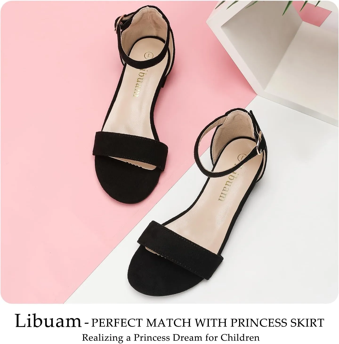 Girls fashion Sandals Heels Dress Pump Ankle Strap Open Toe Flower Girl Wedding Party for Little Big Kid
