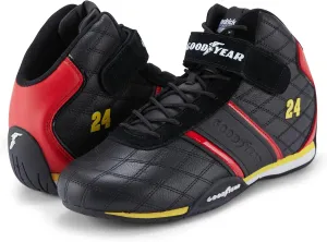 Goodyear Racing Mens Driving Sneakers Hendrick Motorsports Accelerate High Top Athletic Leather Racing Shoes for Adults Performance Footwear with Non-Slip EVA Rubber Soles