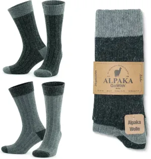 GoWith Alpaca Wool Socks for Men & Women, Alpaca-Merino Blend Warm Cozy Crew Socks, Thermal Regular-Fit Boot Socks