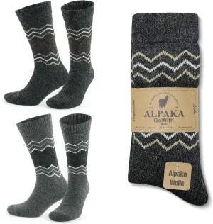 GoWith Alpaca Wool Socks for Men & Women, Alpaca-Merino Blend Warm Cozy Crew Socks, Thermal Regular-Fit Boot Socks