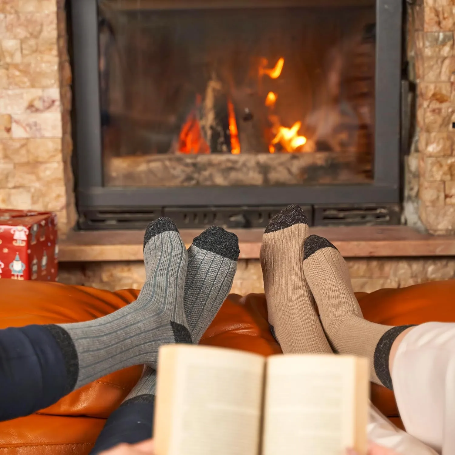 GoWith Alpaca Wool Socks for Men & Women, Alpaca-Merino Blend Warm Cozy Crew Socks, Thermal Regular-Fit Boot Socks