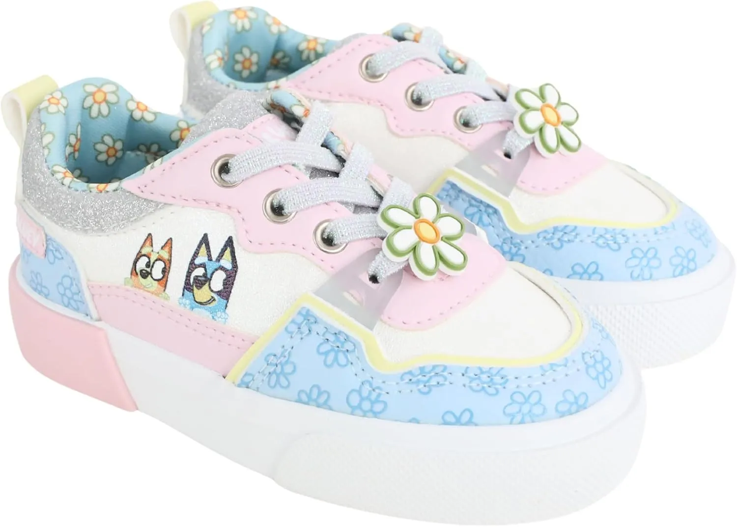 Ground Up Bluey and Bingo Court Little Girls Low Top Sneakers