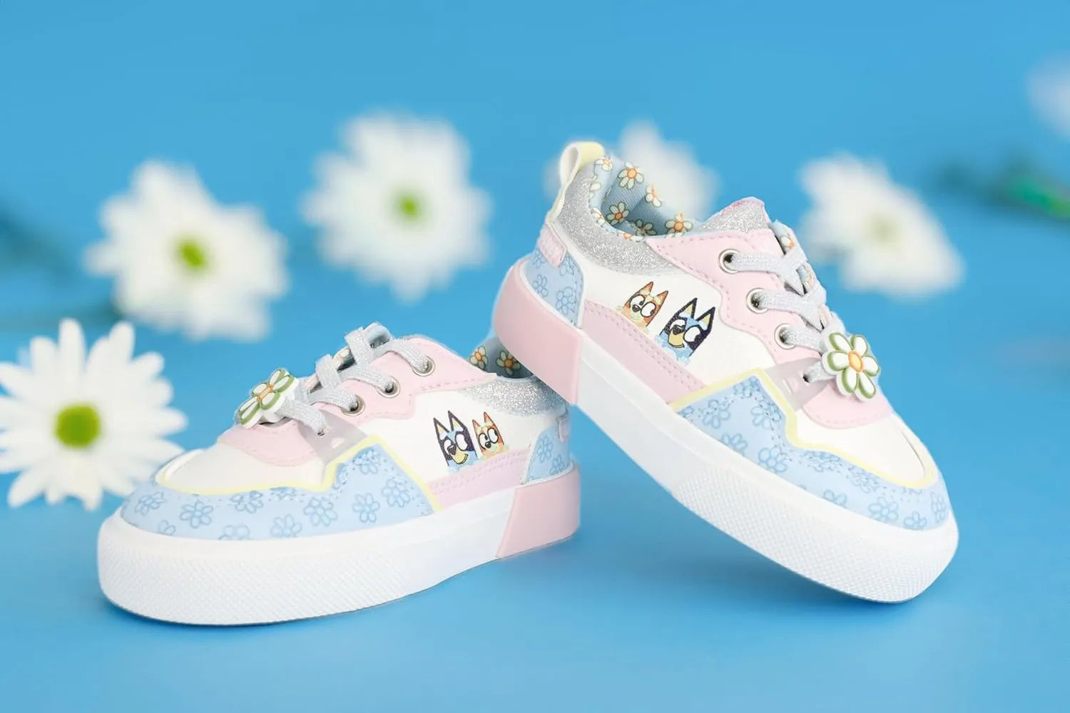 Ground Up Bluey and Bingo Court Little Girls Low Top Sneakers