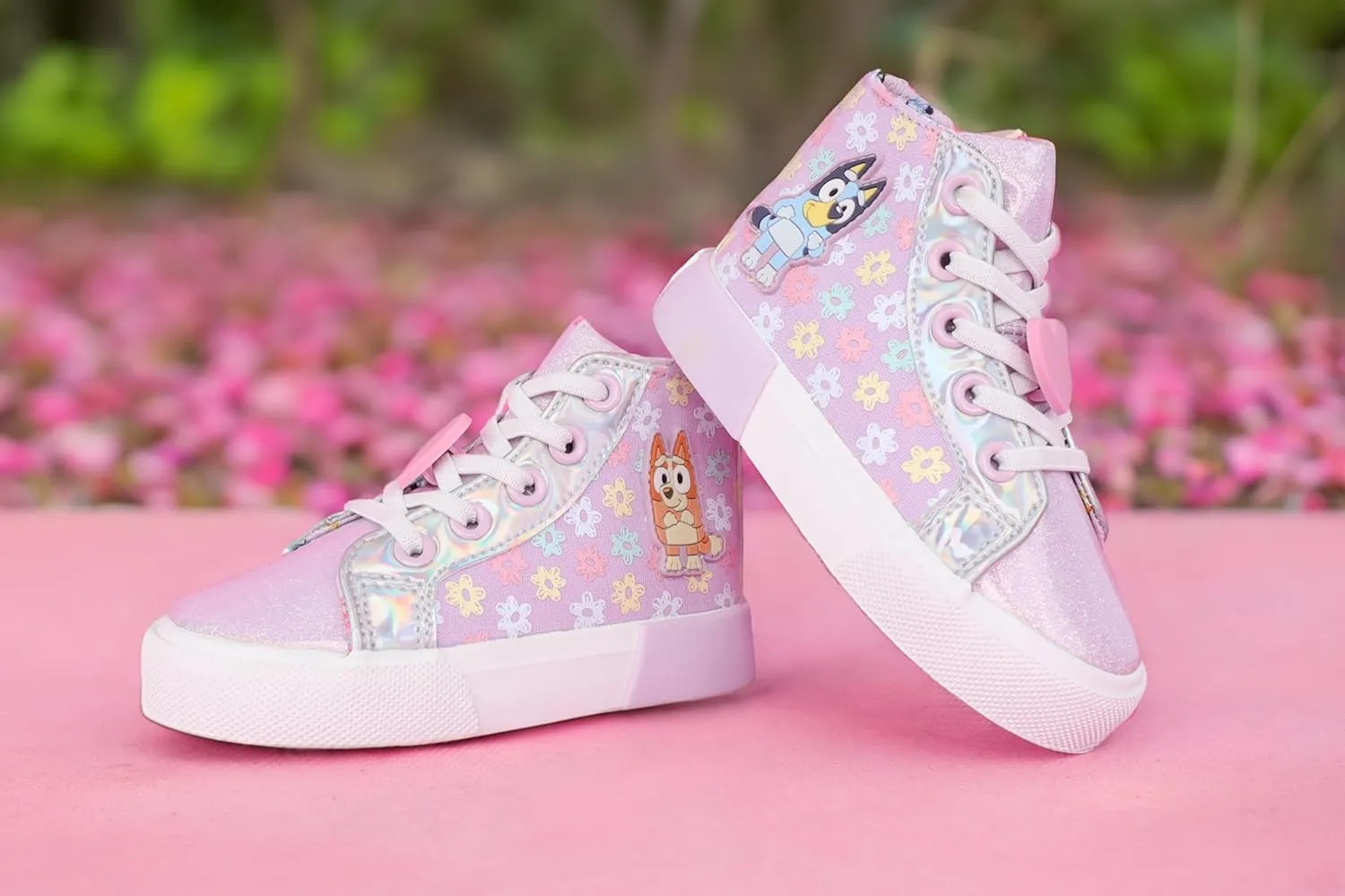 Ground Up Bluey and Bingo Little Girls High Top Slip On Sneakers