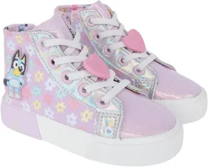 Ground Up Bluey and Bingo Little Girls High Top Slip On Sneakers