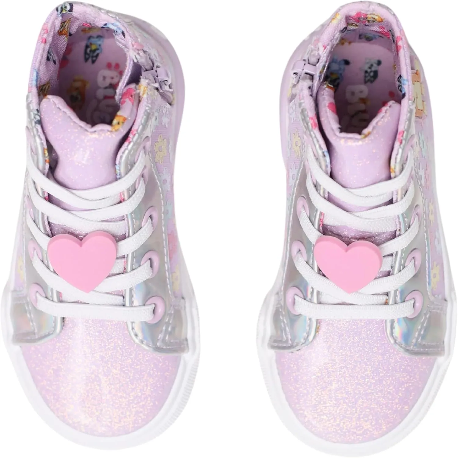 Ground Up Bluey and Bingo Little Girls High Top Slip On Sneakers