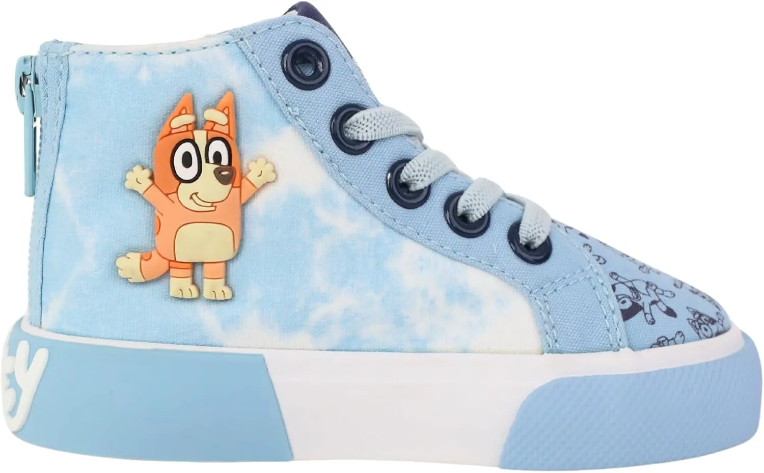 Ground Up Bluey Sneakers for Kids - Unisex High-top Bluey and Bingo Shoes with a Side Zipper so They Slip on!