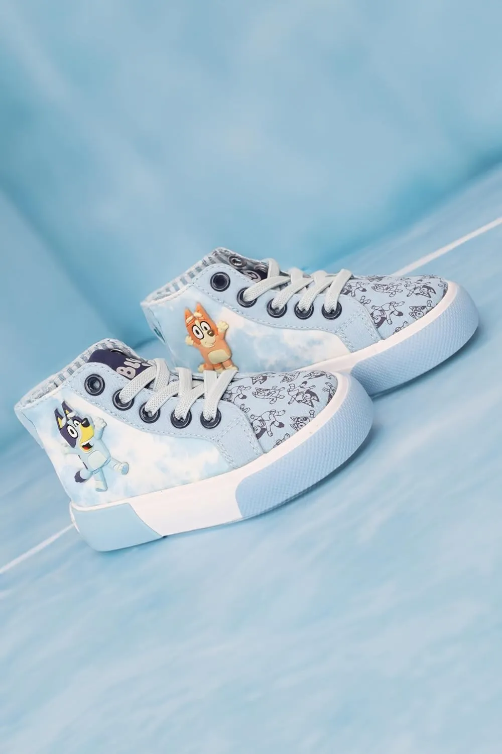 Ground Up Bluey Sneakers for Kids - Unisex High-top Bluey and Bingo Shoes with a Side Zipper so They Slip on!