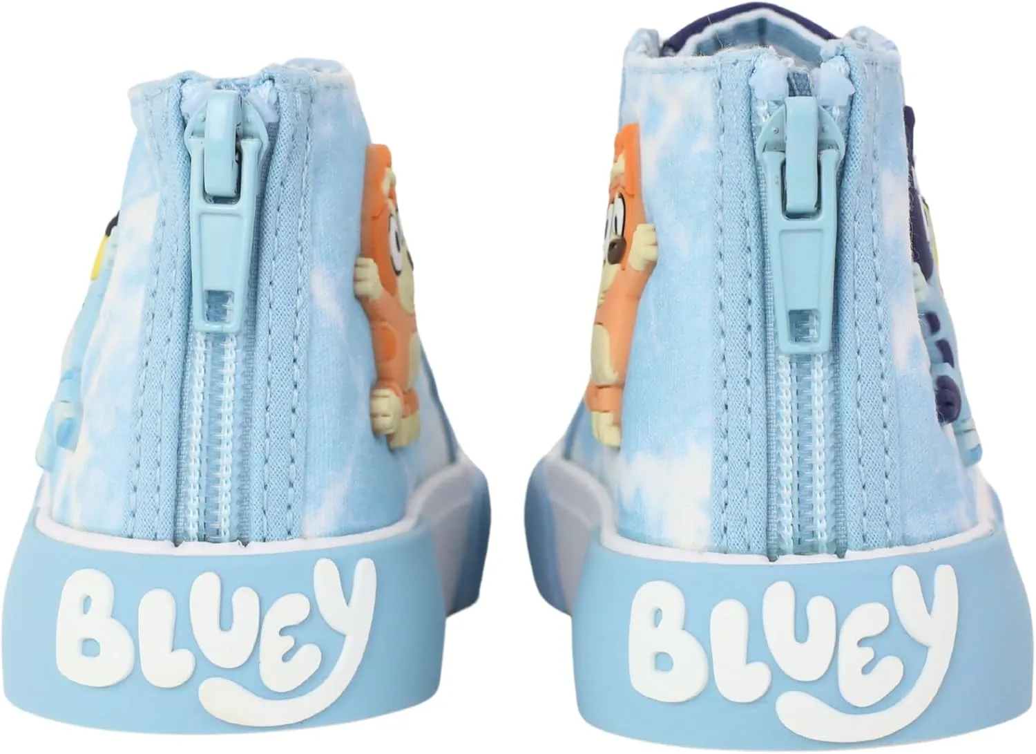 Ground Up Bluey Sneakers for Kids - Unisex High-top Bluey and Bingo Shoes with a Side Zipper so They Slip on!