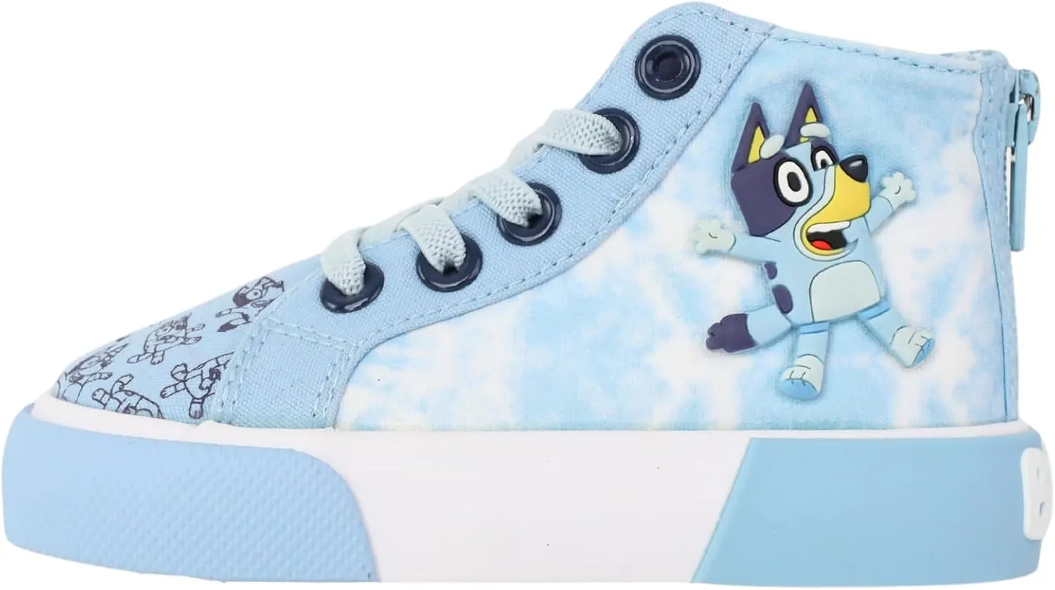 Ground Up Bluey Sneakers for Kids - Unisex High-top Bluey and Bingo Shoes with a Side Zipper so They Slip on!