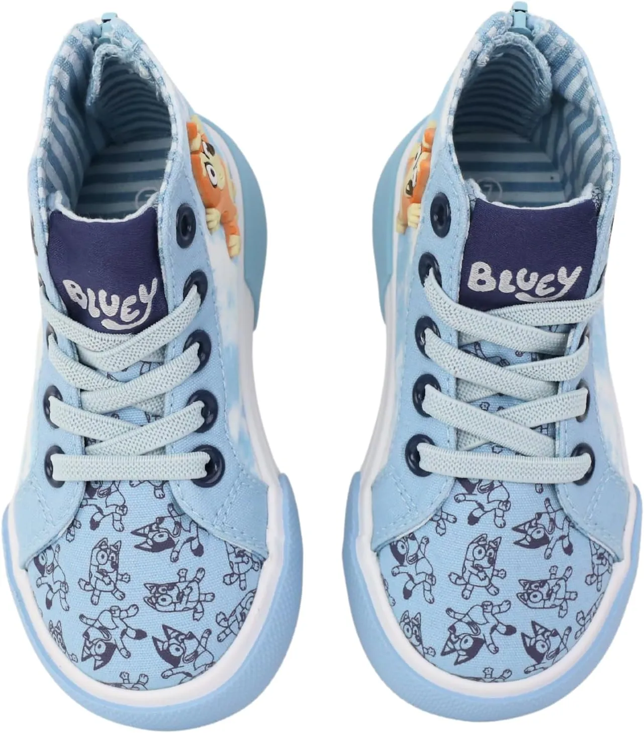 Ground Up Bluey Sneakers for Kids - Unisex High-top Bluey and Bingo Shoes with a Side Zipper so They Slip on!