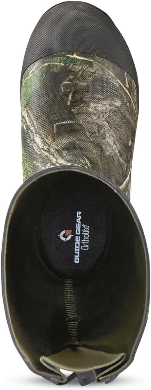Guide Gear Men's Ankle Fit Camo Hunting Insulated Rubber Boots Waterproof Muck Rain Shoes, 1,600-gram