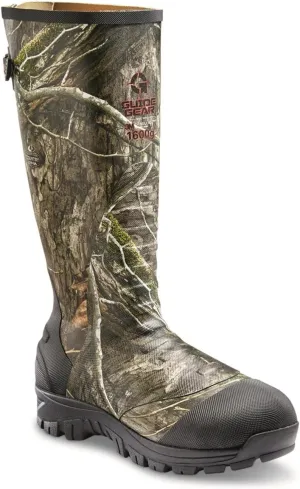 Guide Gear Men's Ankle Fit Camo Hunting Insulated Rubber Boots Waterproof Muck Rain Shoes, 1,600-gram