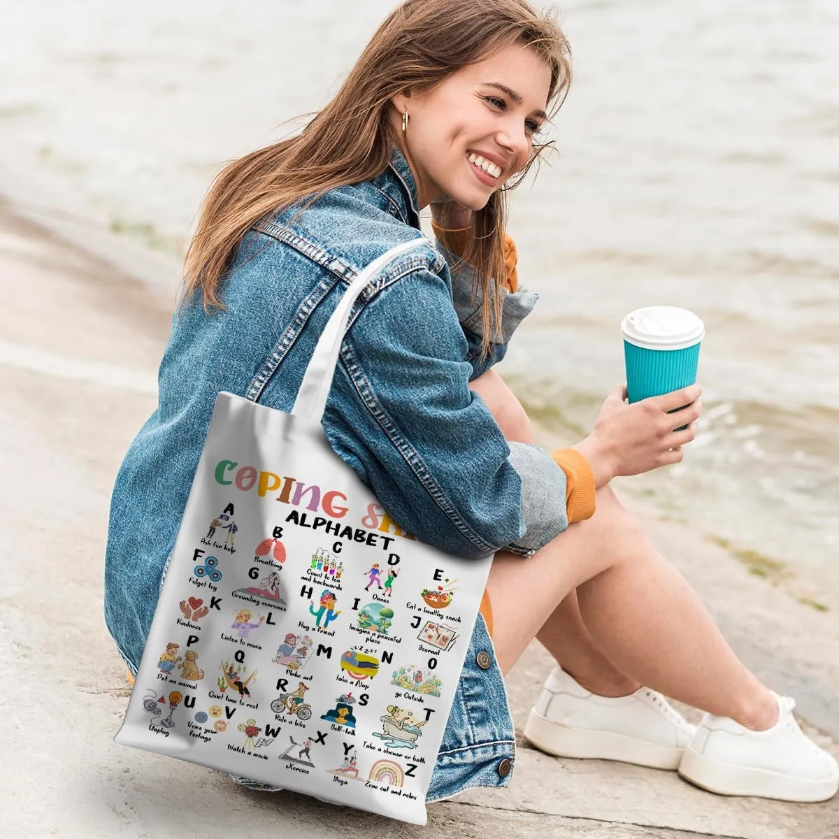 Halloween Stuff Skull Ghost Tote Bag Cat Lover Gifts for Fall Reusable Grocery Bags Wildflower Cute Tote