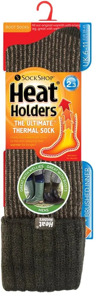 HEAT HOLDERS - Mens Thermal Knee High Winter Boot Socks 3 Colors