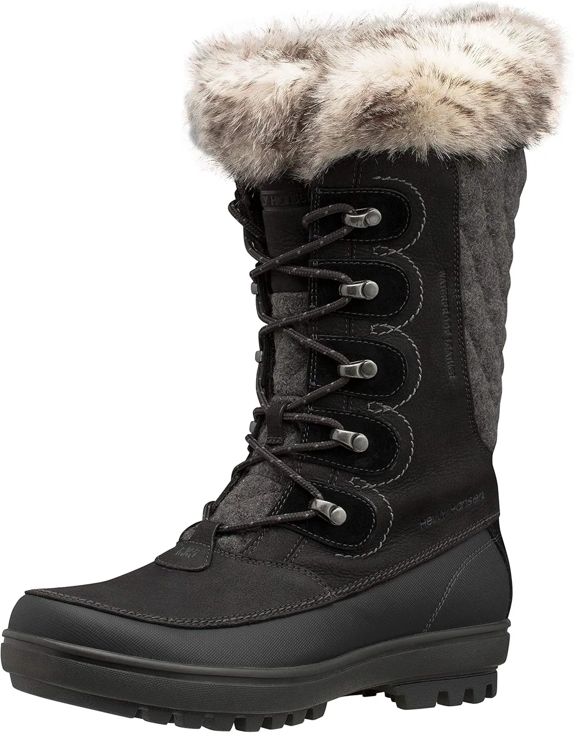 Helly-Hansen Garibaldi VL Insulated Winter Boots for Women - Waterproof Nubuck Leather, Faux Fur Lined, Eco Ortholite Comfort Footbed, Max-Grip Outsole