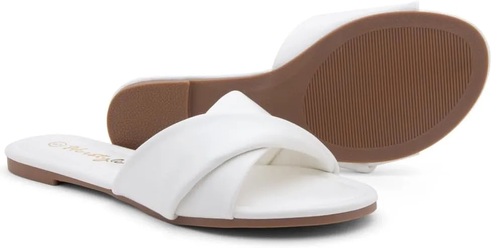 Herstyle Women’s Flat Sandals 2025 – Comfortable Dressy Slide Sandals | Cushioned Slip-On Summer Casual Sandals with Open Toe for Beach, Travel & Everyday Wear