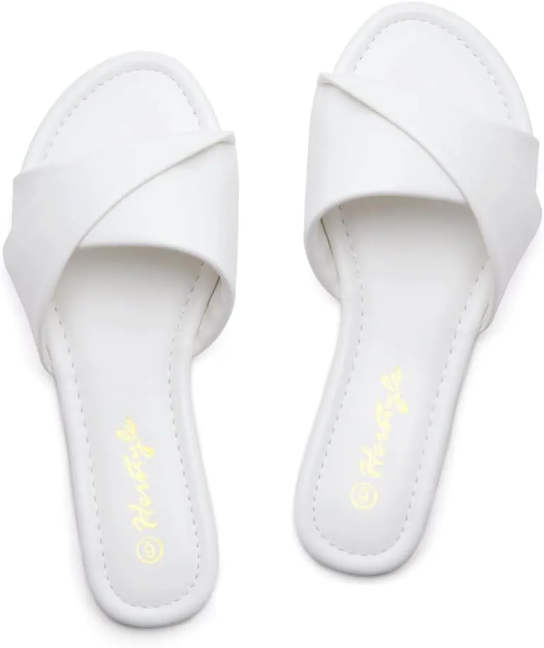 Herstyle Women’s Flat Sandals 2025 – Comfortable Dressy Slide Sandals | Cushioned Slip-On Summer Casual Sandals with Open Toe for Beach, Travel & Everyday Wear