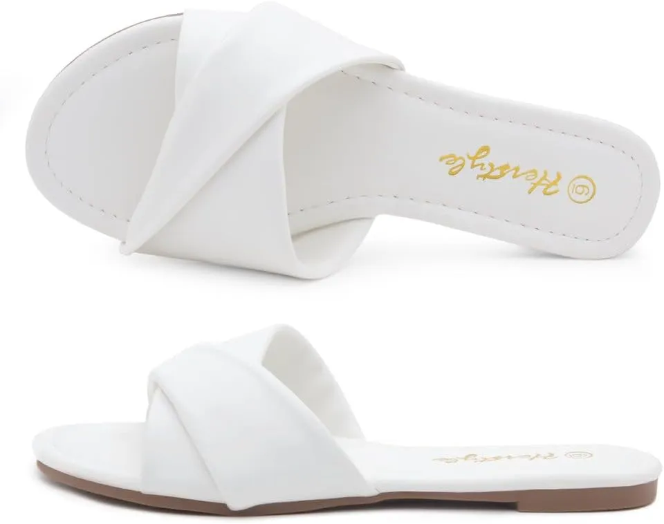Herstyle Women’s Flat Sandals 2025 – Comfortable Dressy Slide Sandals | Cushioned Slip-On Summer Casual Sandals with Open Toe for Beach, Travel & Everyday Wear
